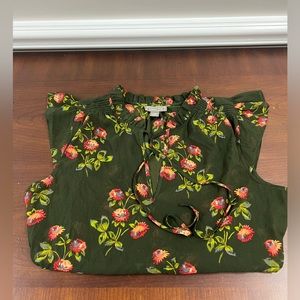 Point Sur x JCrew Sleeveless Tie-Neck Floral Top Size XS